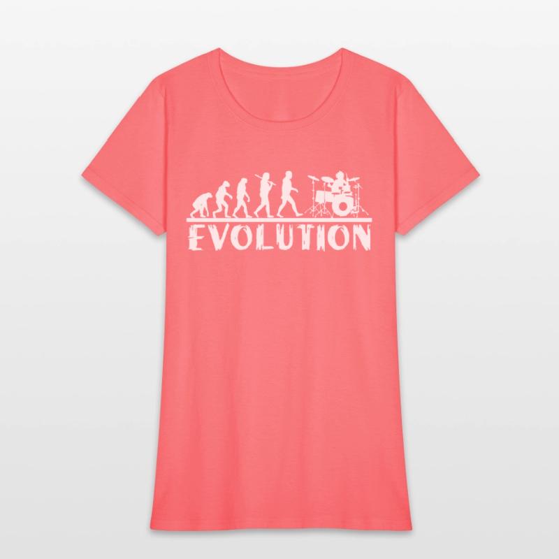 Drummer Evolution Funny Music humor Drums tee Drum