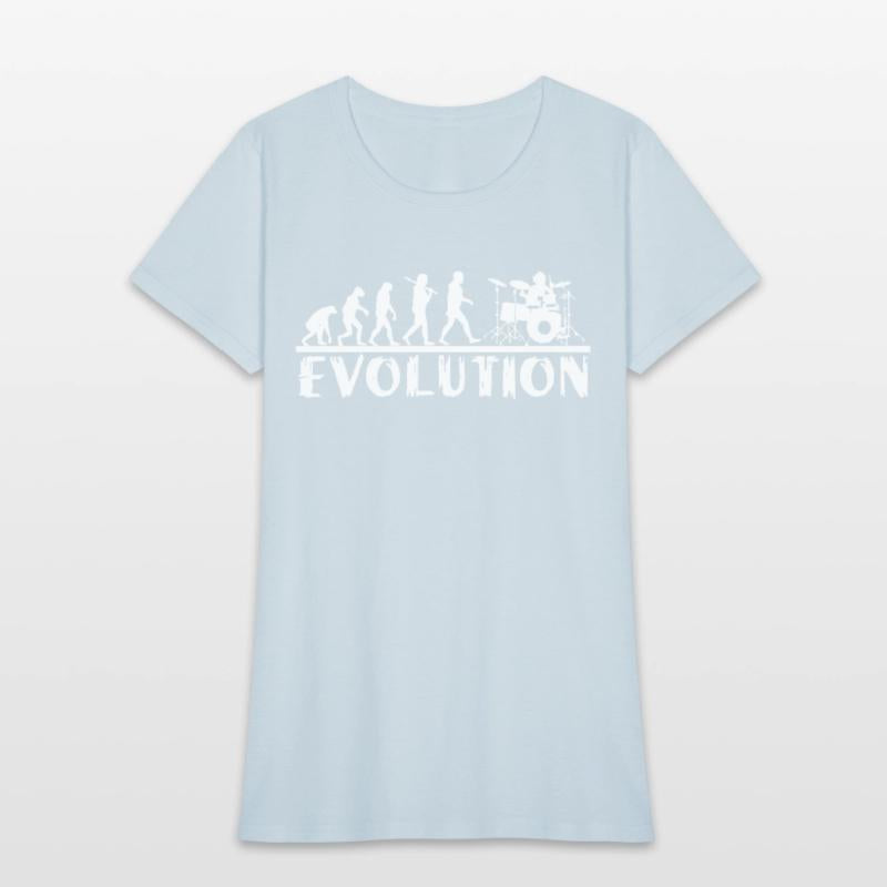 Drummer Evolution Funny Music humor Drums tee Drum