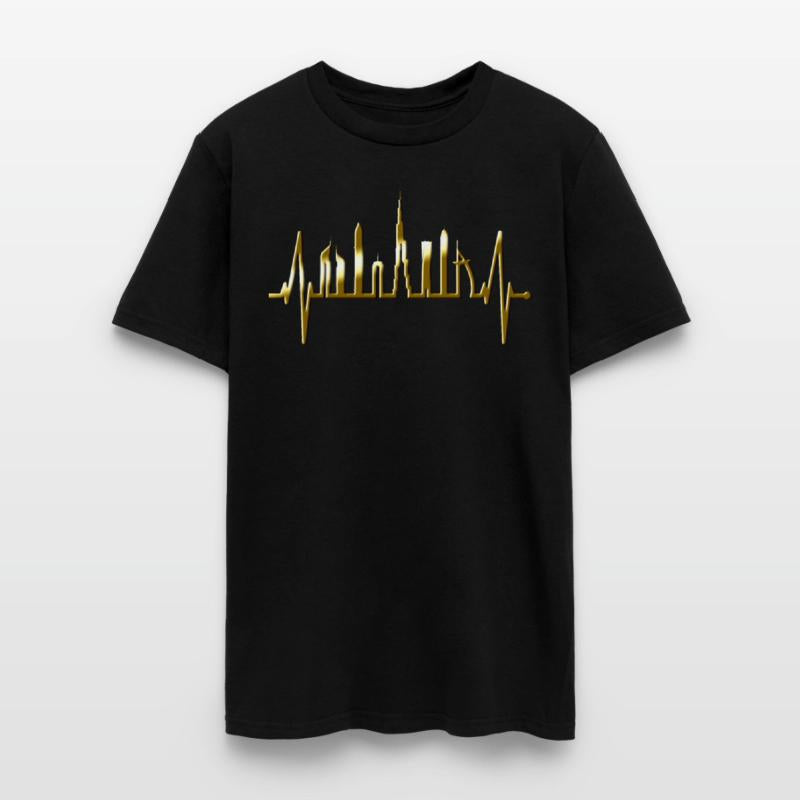 Dubai Skyline Heartbeat Burj Khalifa Silhouette