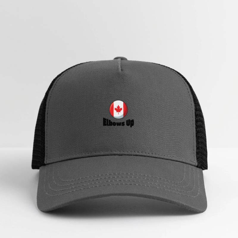 Elbows Up – Bold Red Text with Canadian Flag