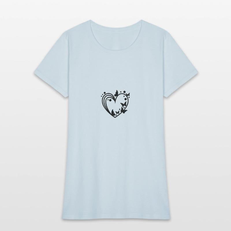 Elegant Butterfly Heart Outline