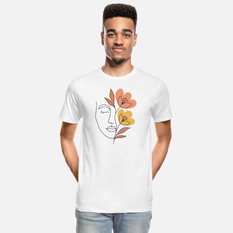 Elegant Floral Line Art Portrait