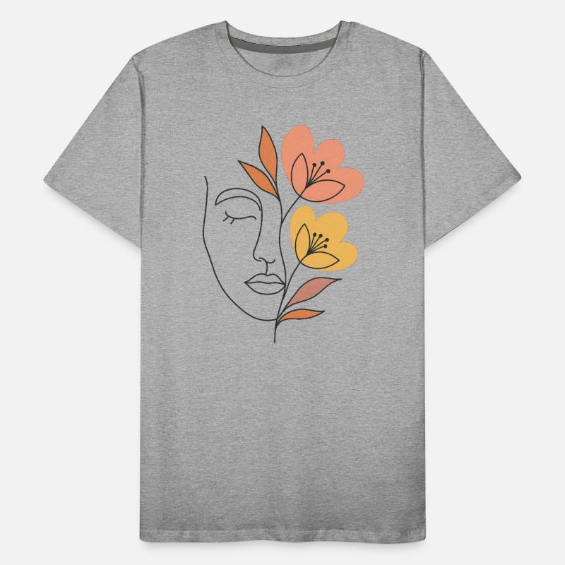 Elegant Floral Line Art Portrait