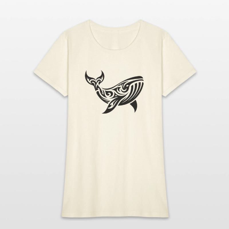 Elegant Giant Whale Tribal Tattoo Style