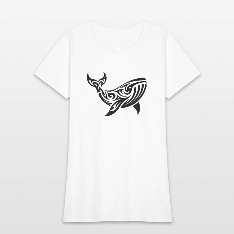 Elegant Giant Whale Tribal Tattoo Style