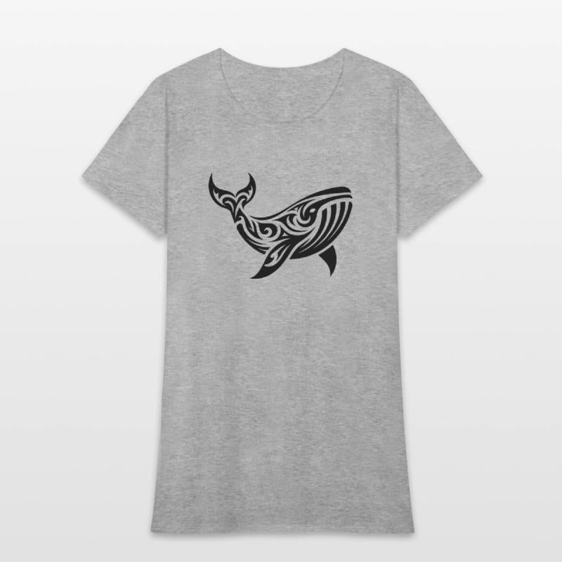 Elegant Giant Whale Tribal Tattoo Style
