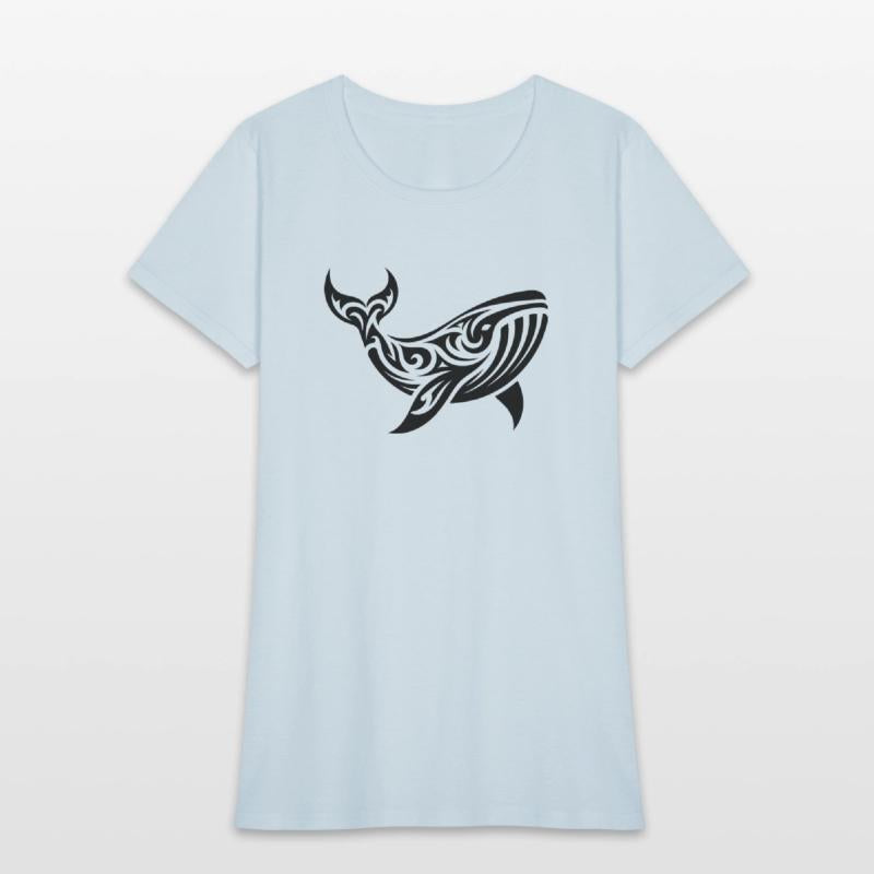 Elegant Giant Whale Tribal Tattoo Style
