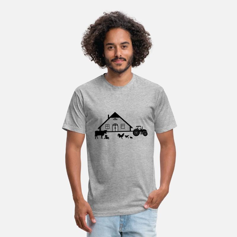 Farm tractor cow calf chicken rooster chicks