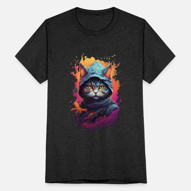 Fiery Feline Warrior: Detailed Ninja Cat