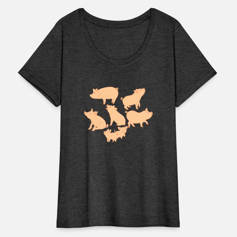 five pigs and two piglets