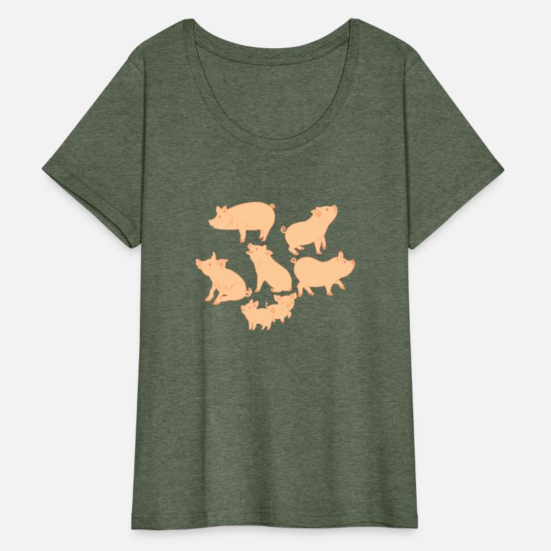 five pigs and two piglets