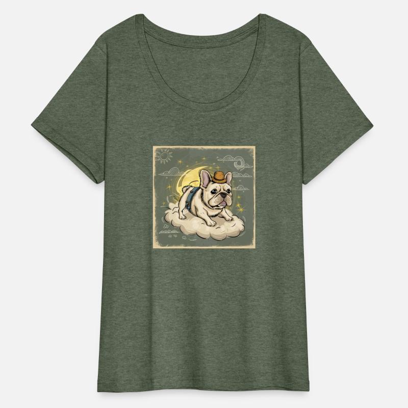 Fluffball Adventure French Bull Dog hand sketched