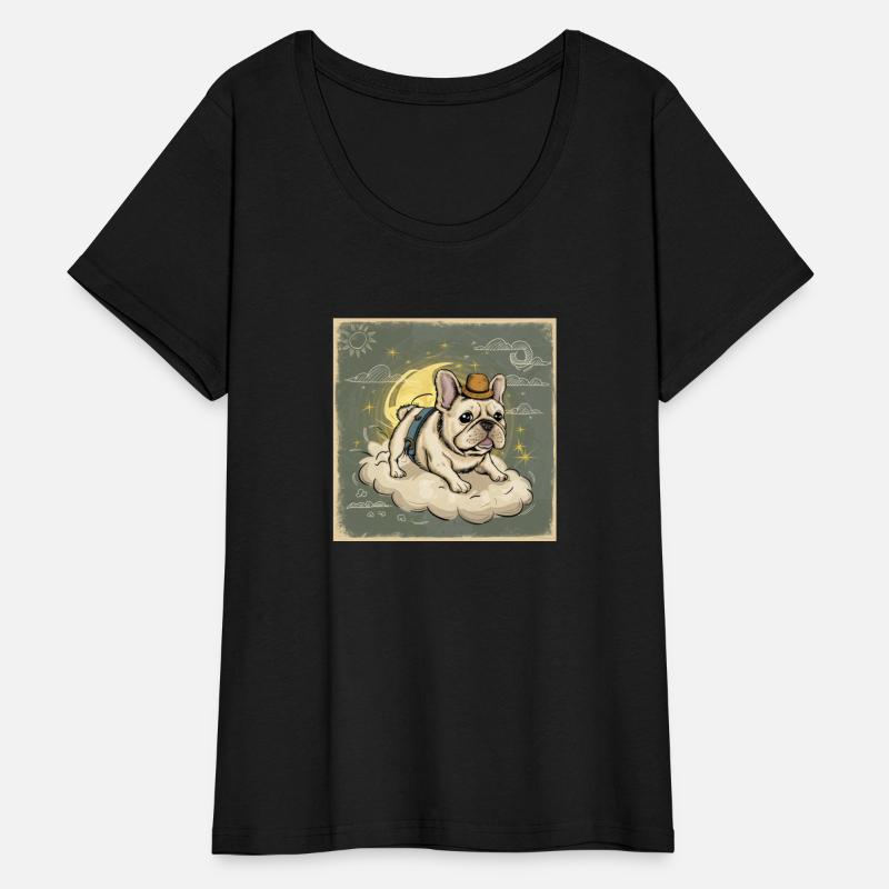 Fluffball Adventure French Bull Dog hand sketched