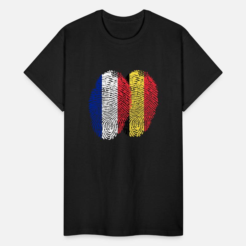 France Belgium Flags Fingerprint United