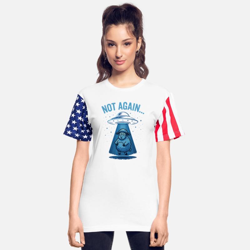 Funny Alien UFO Sheep Abduction Cartoon Not Again