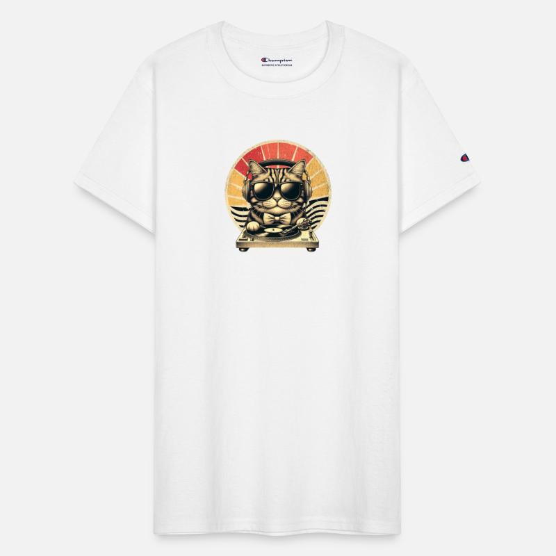 Funny DJ Cat with Sunglasses on Turntable