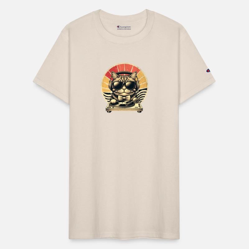 Funny DJ Cat with Sunglasses on Turntable