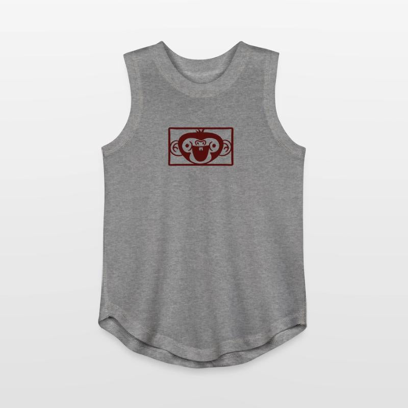 Funny Happy Monkey Head Laughing Face Rectangle