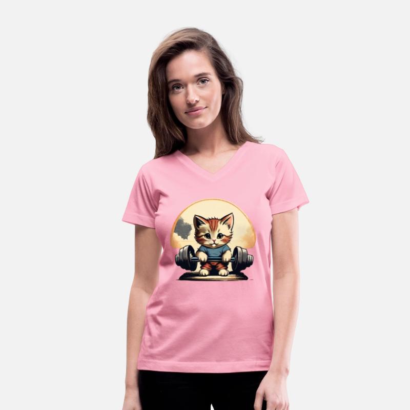 Funny Kitten Cat Lifting Weights at the Gym