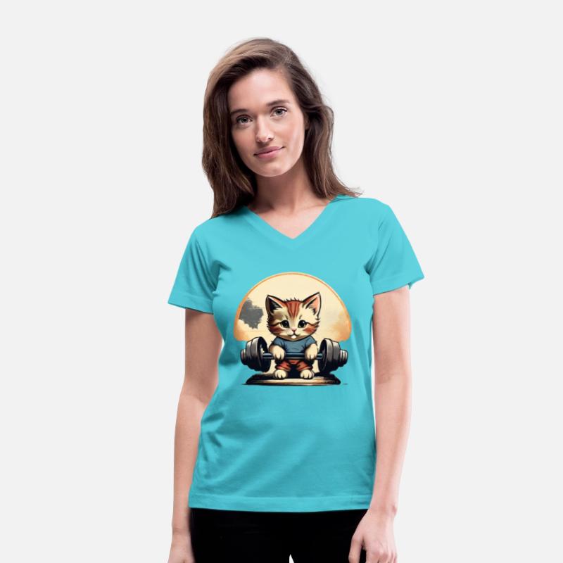 Funny Kitten Cat Lifting Weights at the Gym