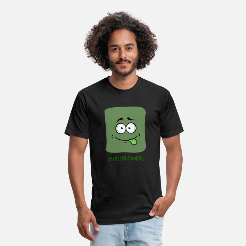 Funny Stressed Zombie Face Cartoon Halloween Shirt