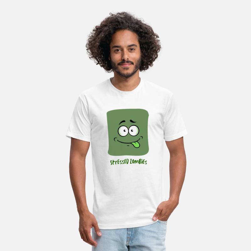 Funny Stressed Zombie Face Cartoon Halloween Shirt