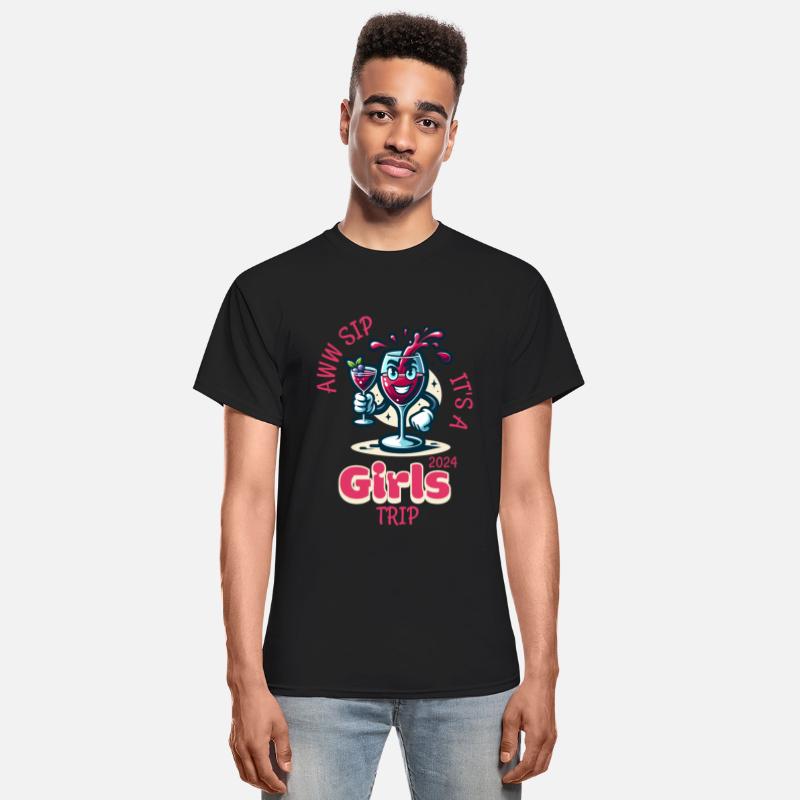 Girls Trip 2024 T-Shirt, Aww Sip It's A Girls Trip