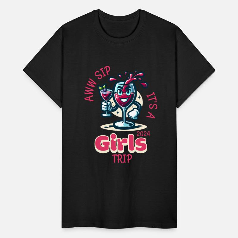 Girls Trip 2024 T-Shirt, Aww Sip It's A Girls Trip
