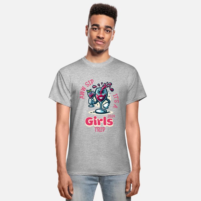 Girls Trip 2024 T-Shirt, Aww Sip It's A Girls Trip