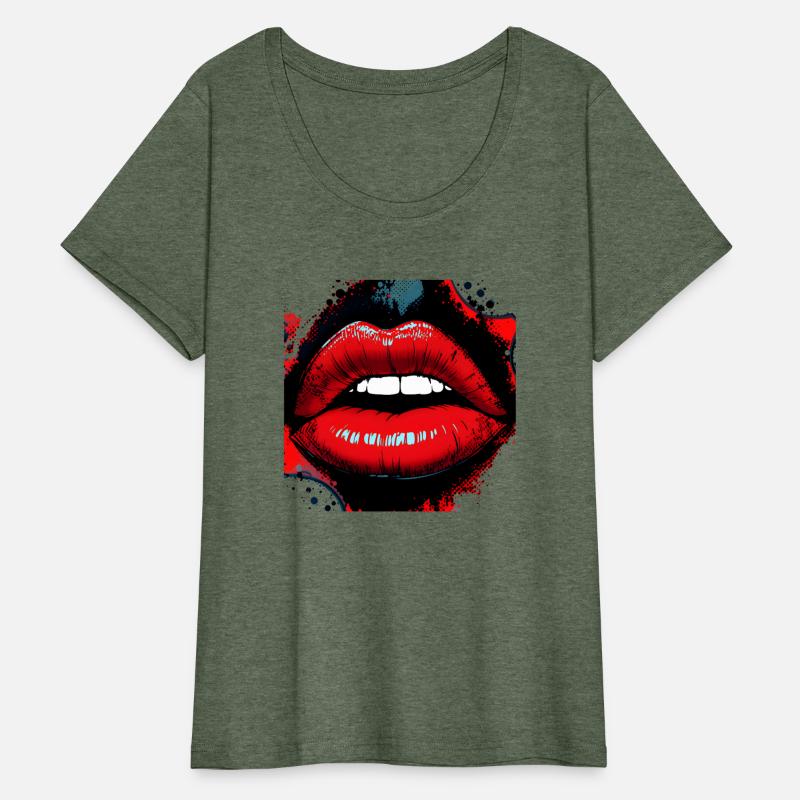 Glossy Red Lips - Bold Pop Art Aesthetic
