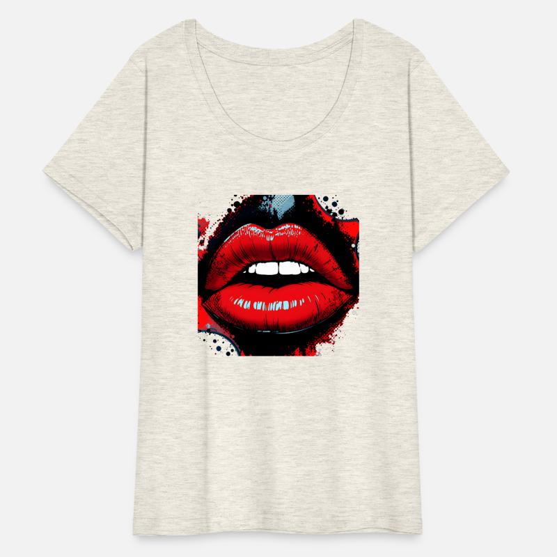 Glossy Red Lips - Bold Pop Art Aesthetic