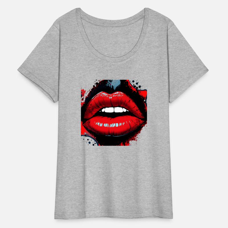 Glossy Red Lips - Bold Pop Art Aesthetic