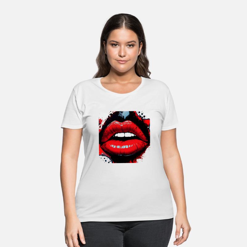 Glossy Red Lips - Bold Pop Art Aesthetic